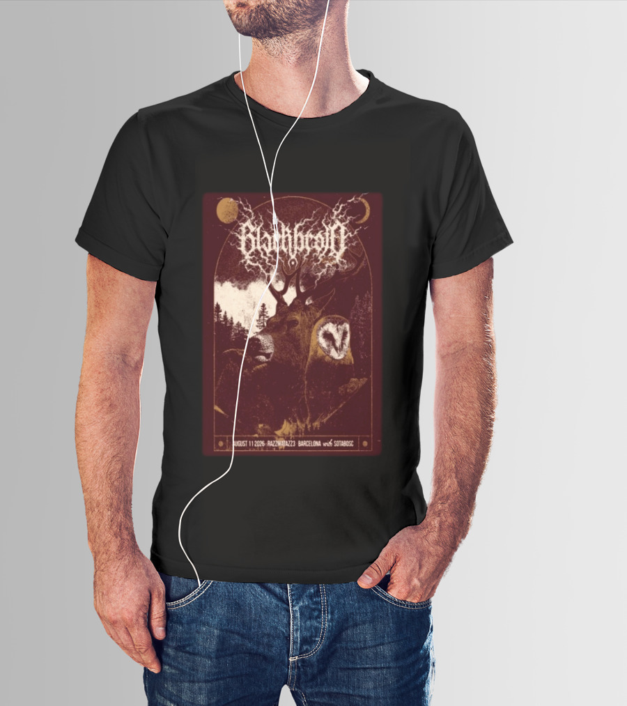 Blackbraid August 11 2026 Razzmatazz 3 Barcelona With Sotabosc Deer Owl Moon T-Shirt
