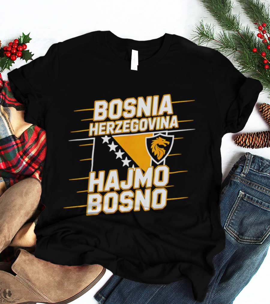 Bosnia Herzegovina Hajmo Bosno Crest And Stars T-Shirt