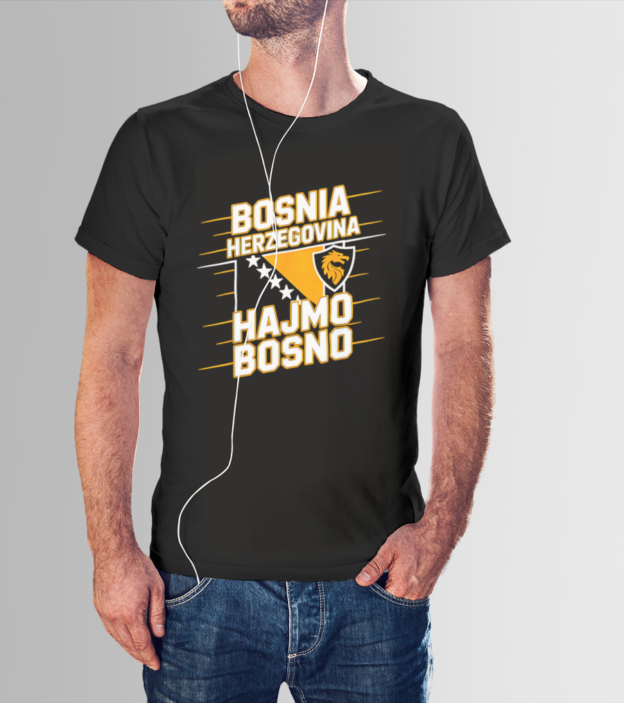 Bosnia Herzegovina Hajmo Bosno Crest And Stars T-Shirt