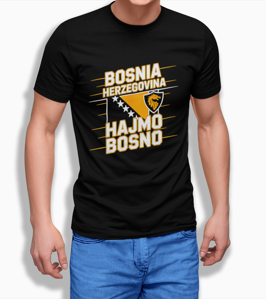 Bosnia Herzegovina Hajmo Bosno Crest And Stars T-Shirt