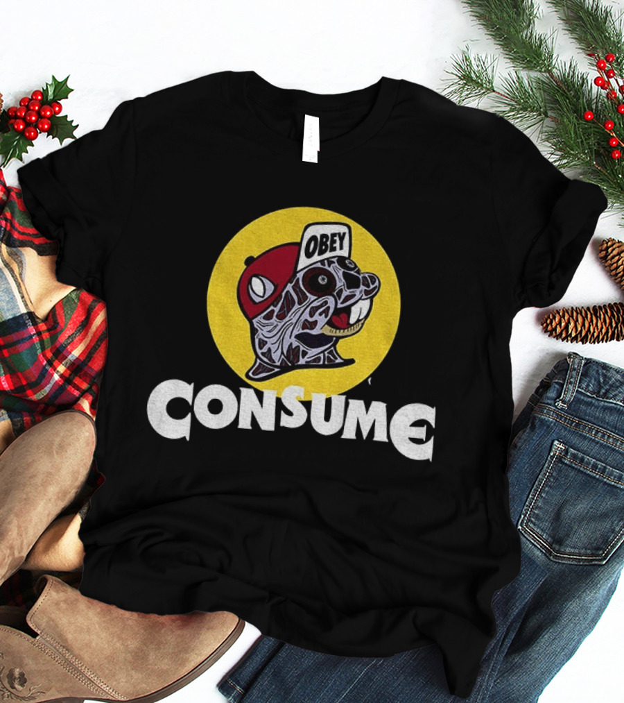 Buc Ee's Obey Consume Graphic With Freddy Krueger T-Shirt