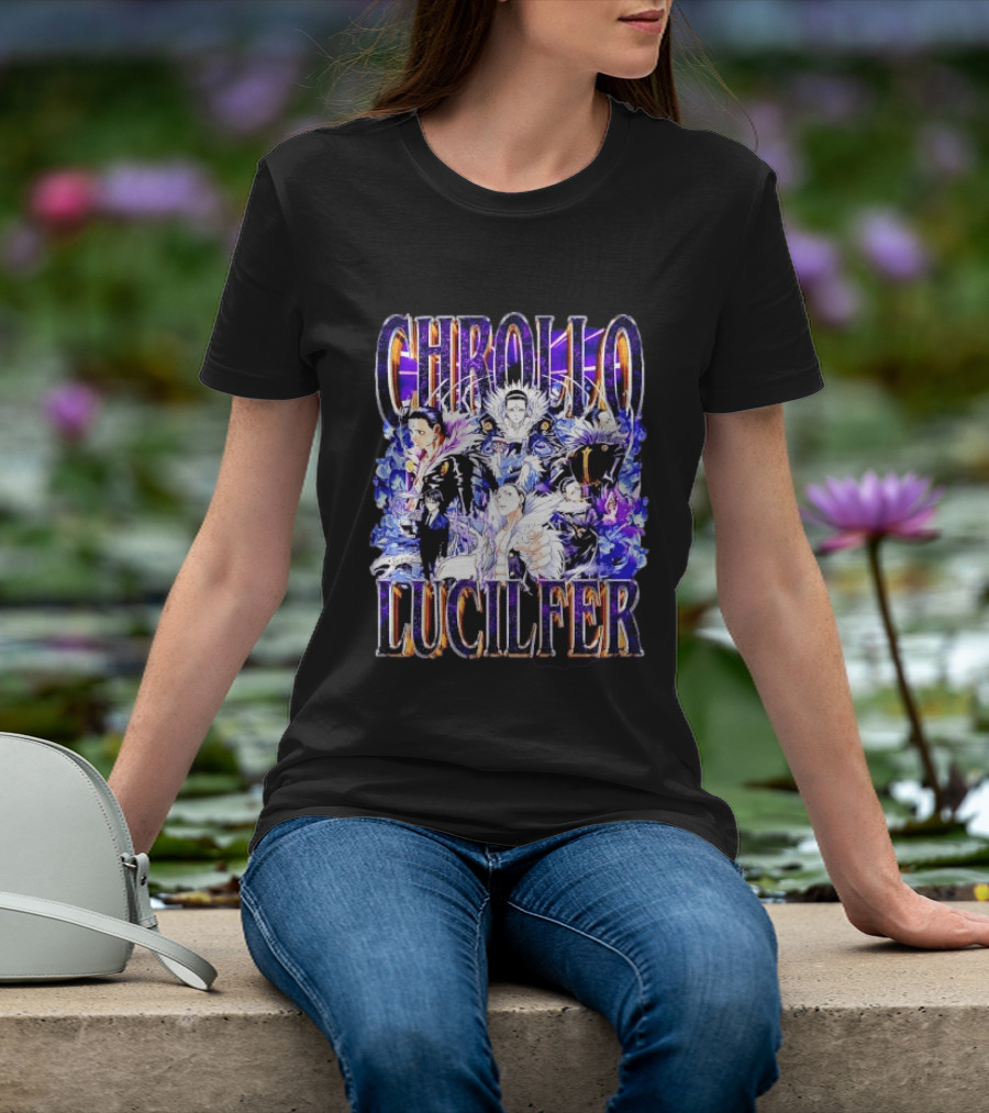 Chrollo Lucilfer Multiple Poses Purple Aura Flames Bootleg Collage Anime Hunter X Hunter T T-Shirt
