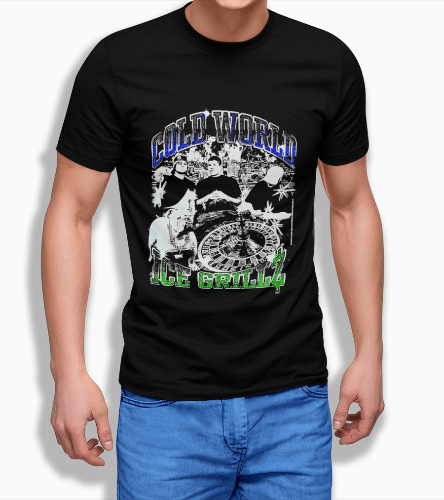 Cold World Ice Grillz Bulldog Roulette Wheel T-Shirt