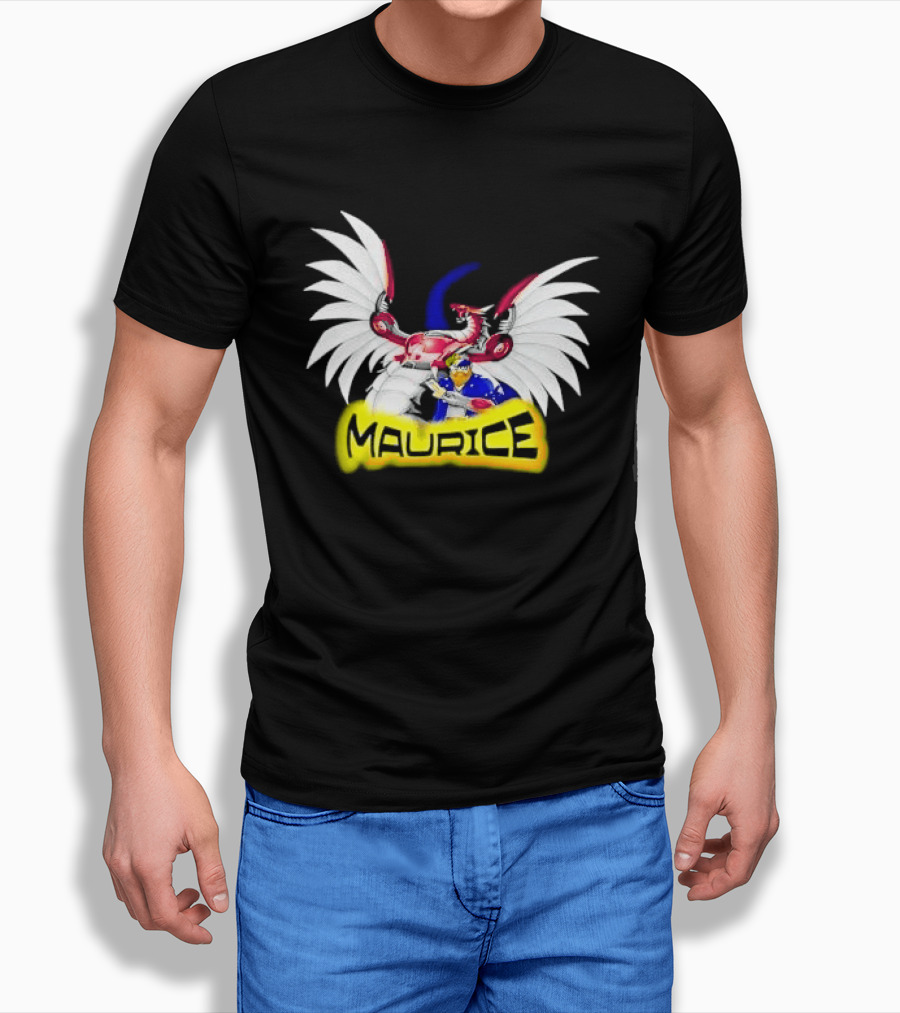Maurice Cybernetic Dragon Winged Anime Duelist Trading Card Yellow T-Shirt