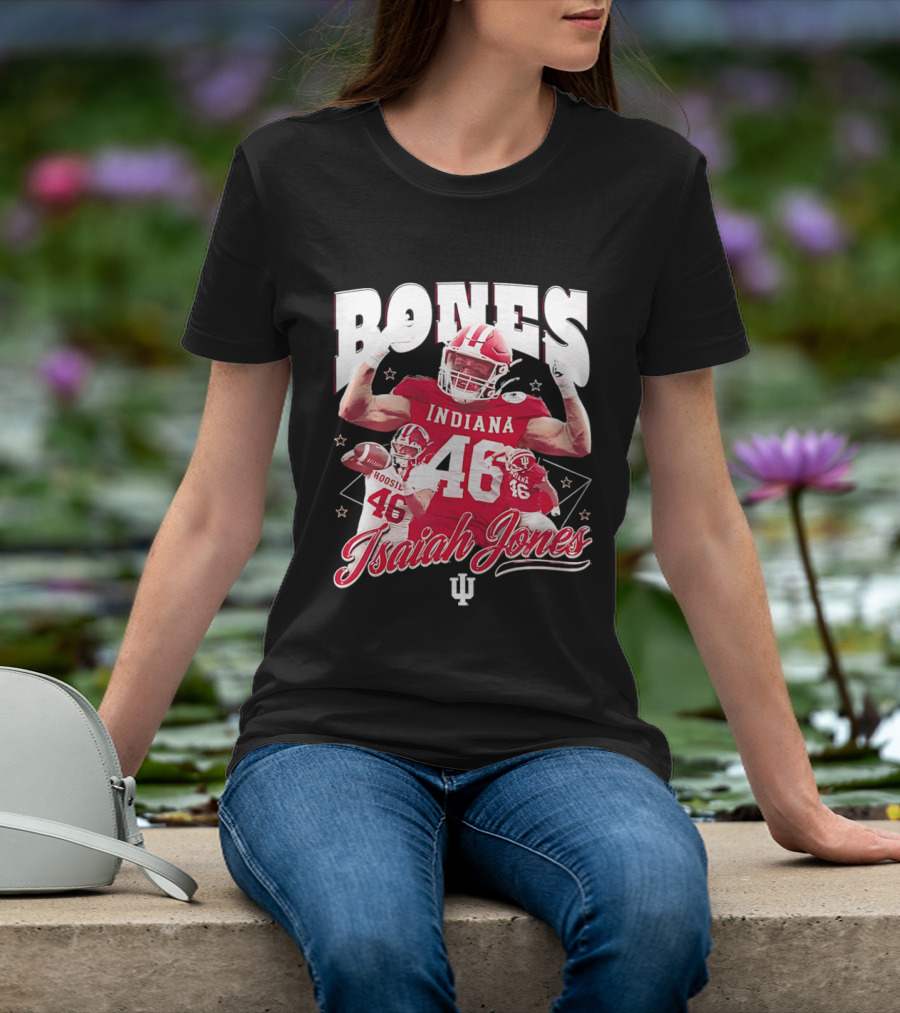 Isaiah Jones Indiana Hoosiers Football Bones 46 T-Shirt