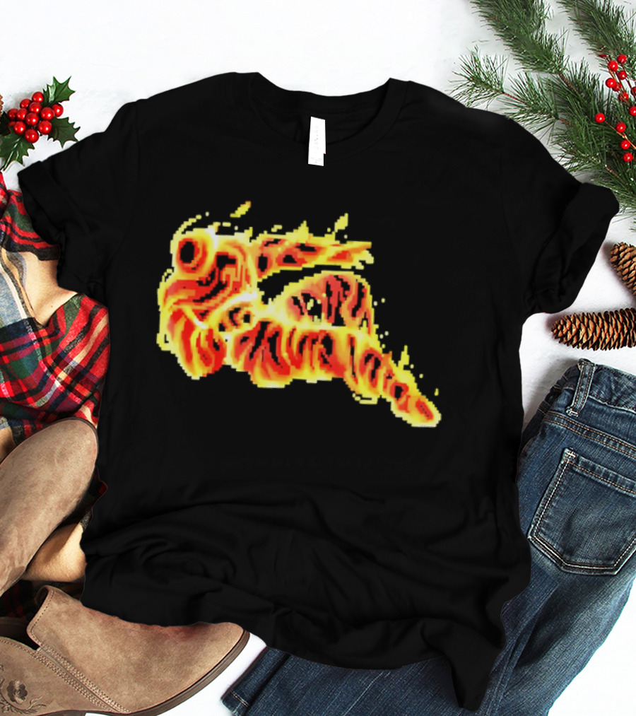 Fiery Waves Of Burning Flame Blaze In Yellow Orange Red Hues T-Shirt