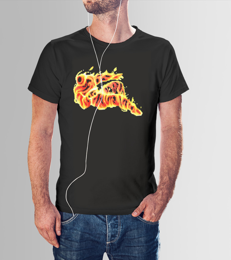 Fiery Waves Of Burning Flame Blaze In Yellow Orange Red Hues T-Shirt