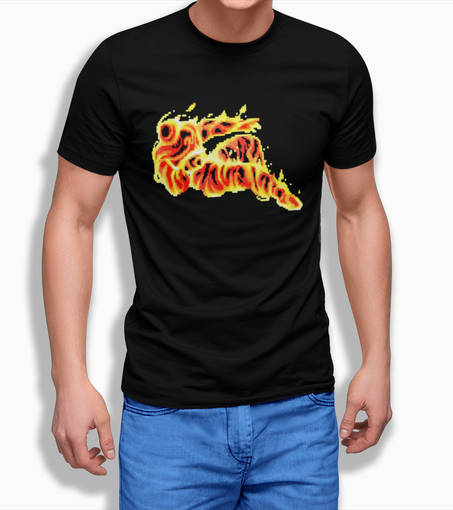 Fiery Waves Of Burning Flame Blaze In Yellow Orange Red Hues T-Shirt