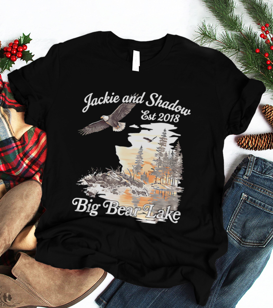 Jackie And Shadow Est 2018 Big Bear Lake Bald Eagles Family Scenic Nature T-Shirt