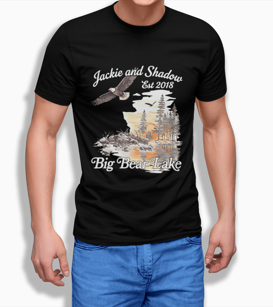 Jackie And Shadow Est 2018 Big Bear Lake Bald Eagles Family Scenic Nature T-Shirt