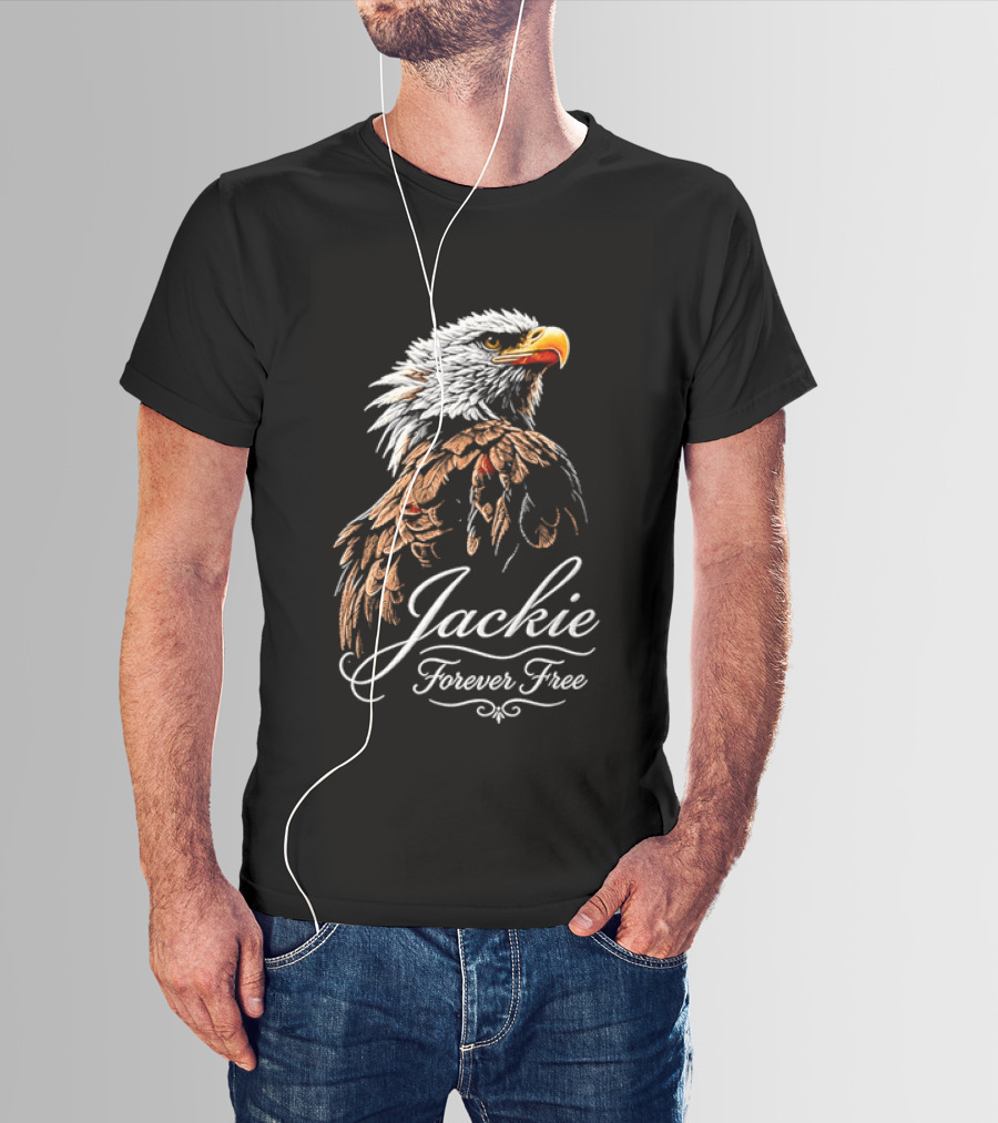 Jackie Forever Free Bald Eagle Detailed Feathers T-Shirt