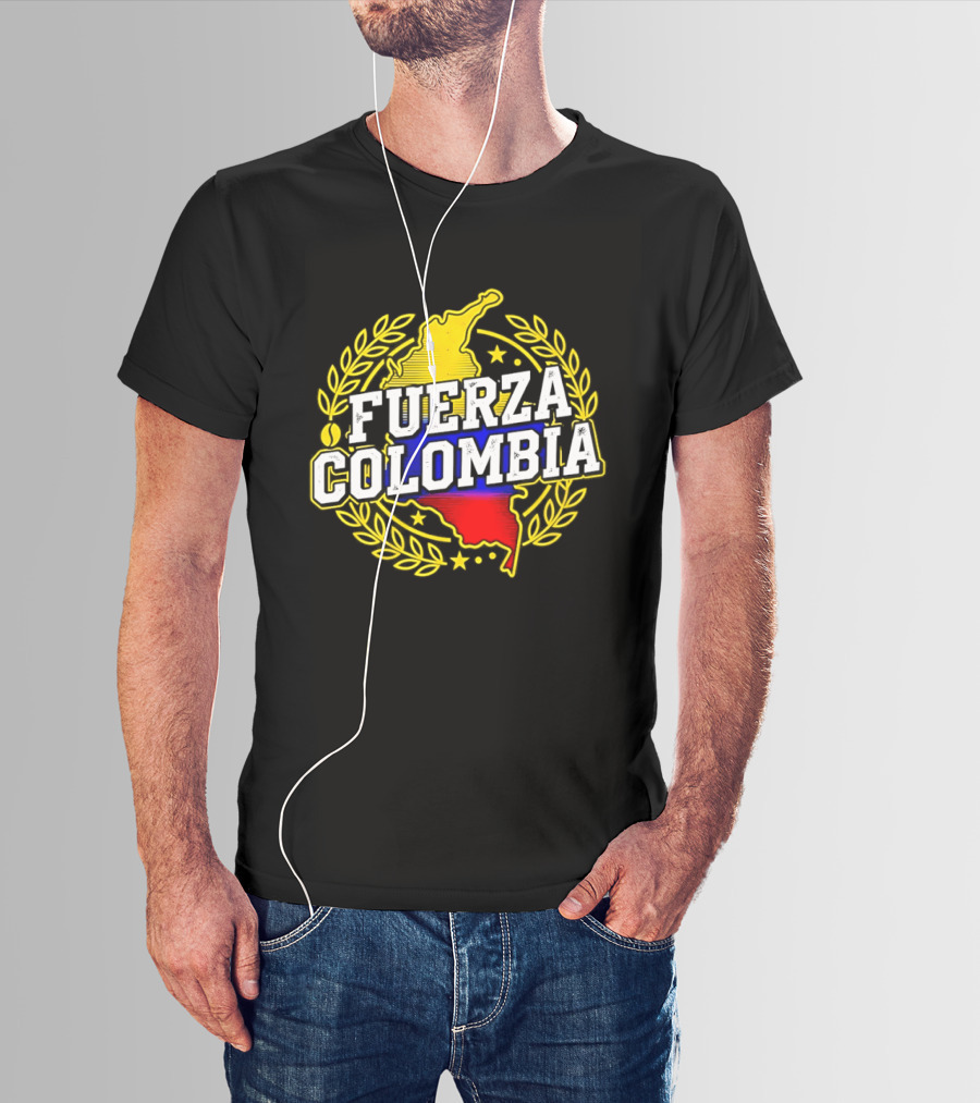 Fuerza Colombia Earthquake Relief Support Colombian Pride Map T-Shirt