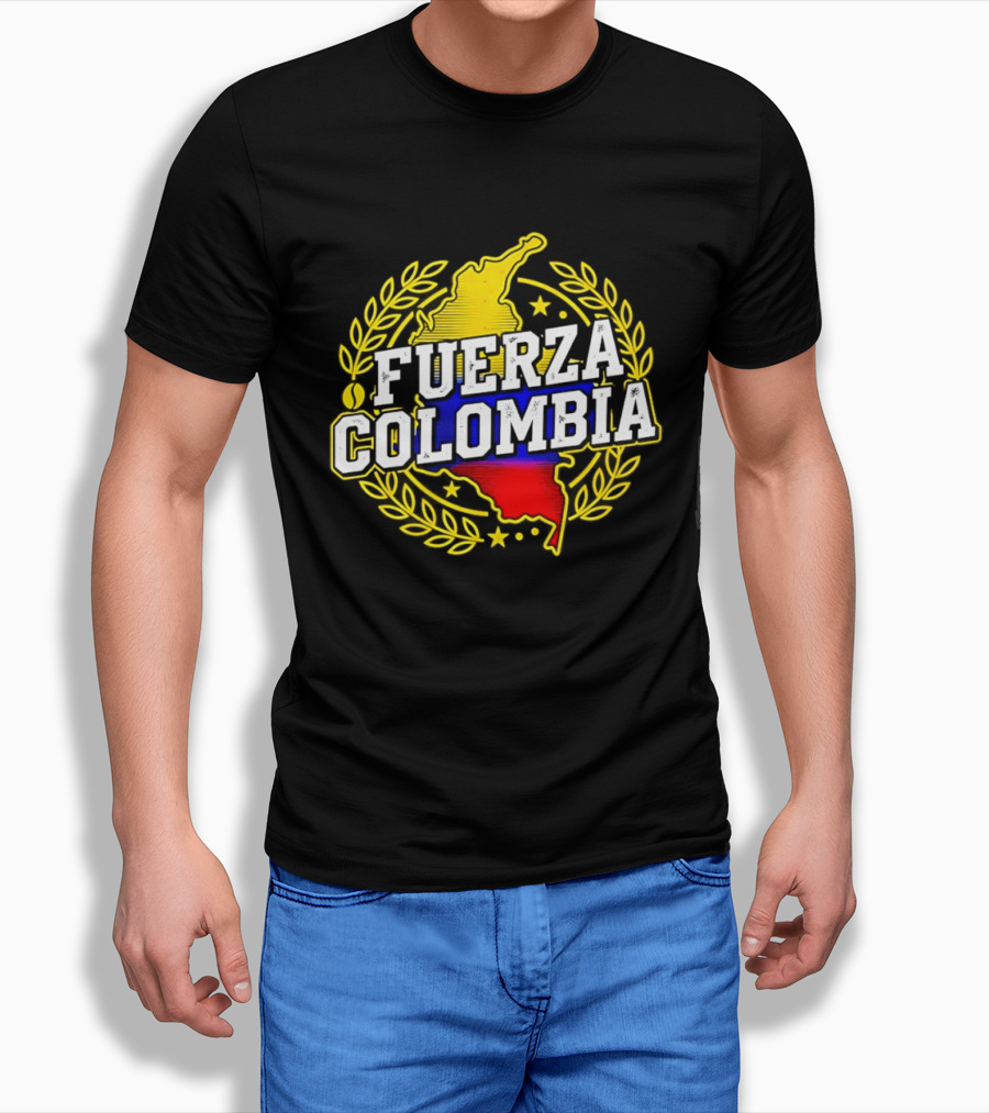 Fuerza Colombia Earthquake Relief Support Colombian Pride Map T-Shirt