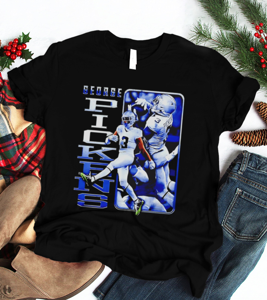 George Pickens Football Catching Collage Blue T-Shirt