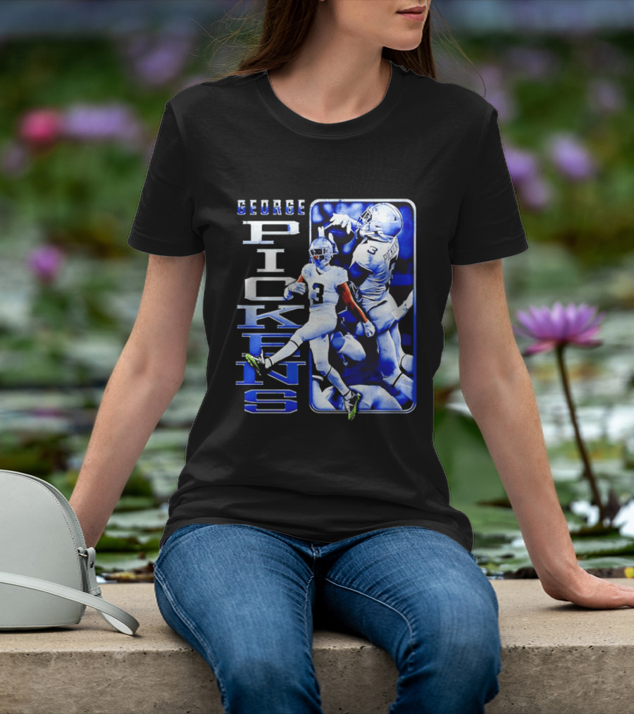 George Pickens Football Catching Collage Blue T-Shirt