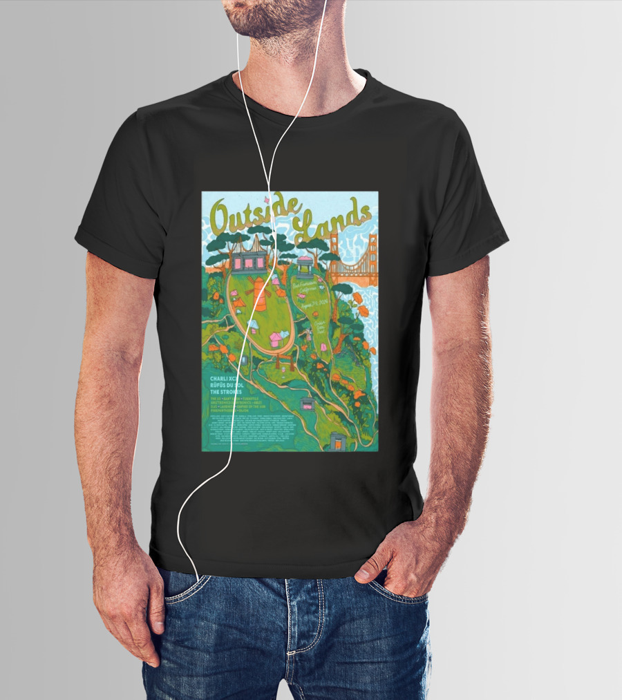 Outside Lands San Francisco August 7 9 2026 Golden Gate Park Charli XCX Rufus Du Sol The Strokes T-Shirt