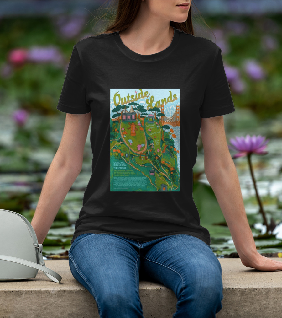 Outside Lands San Francisco August 7 9 2026 Golden Gate Park Charli XCX Rufus Du Sol The Strokes T-Shirt