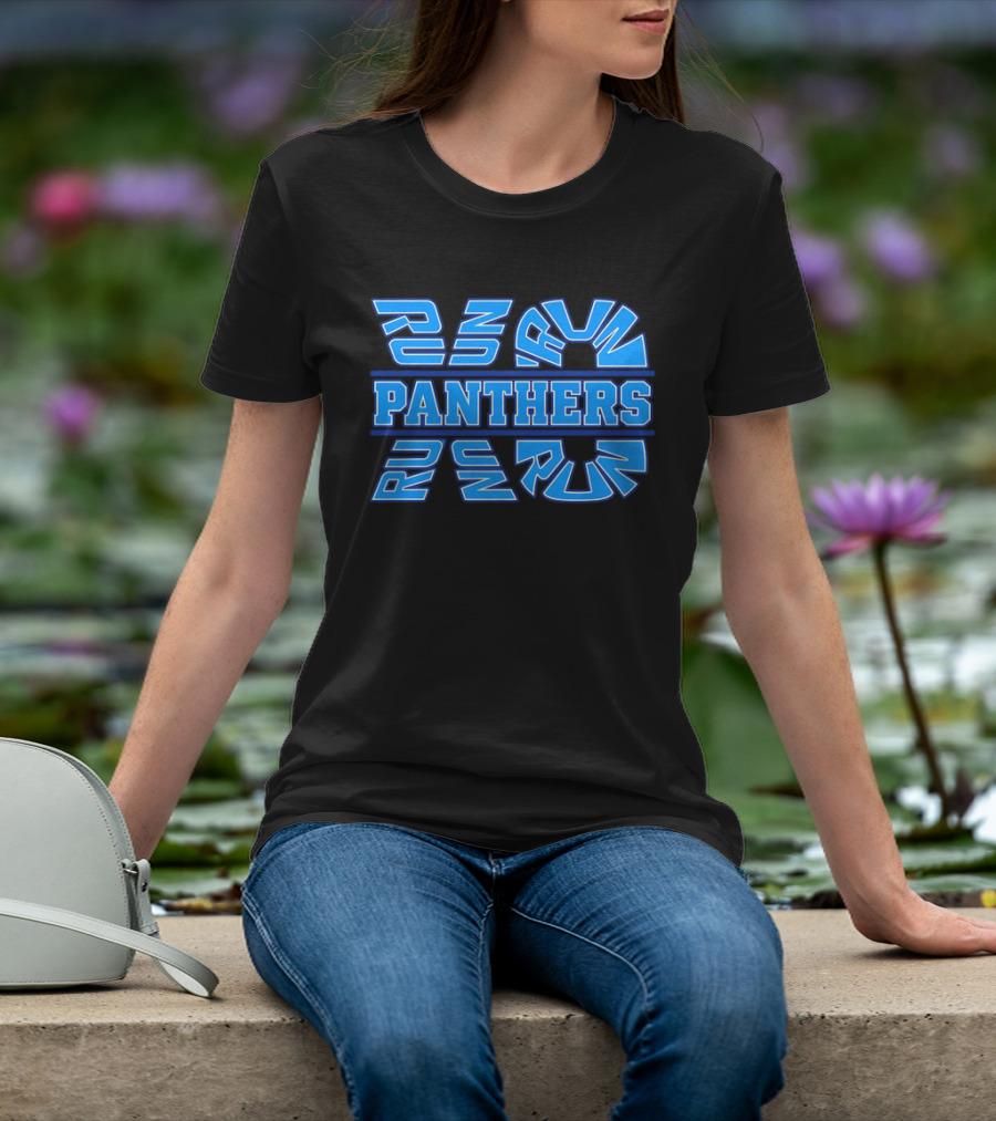 Run Panthers Repeated Blue Kinetic Athletic Block T-Shirt