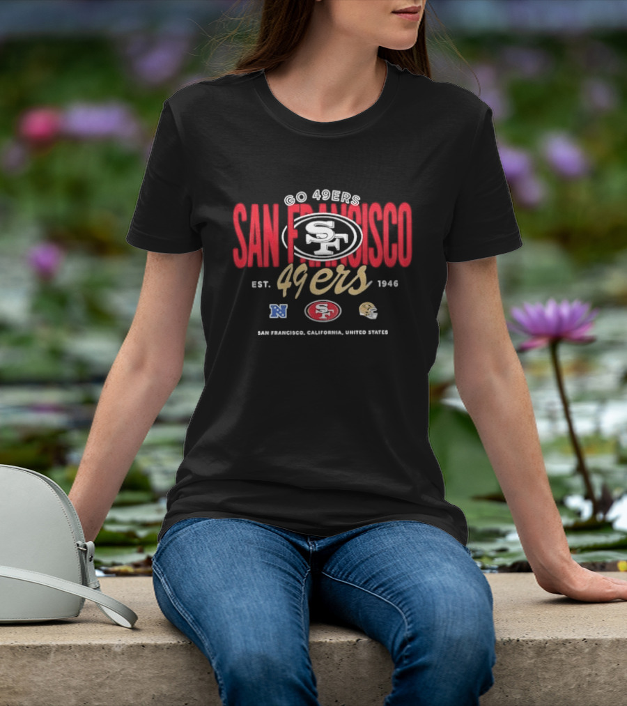 San Francisco 49ers Go 49ers Est 1946 California Nfc Oval Helmet Team T-Shirt