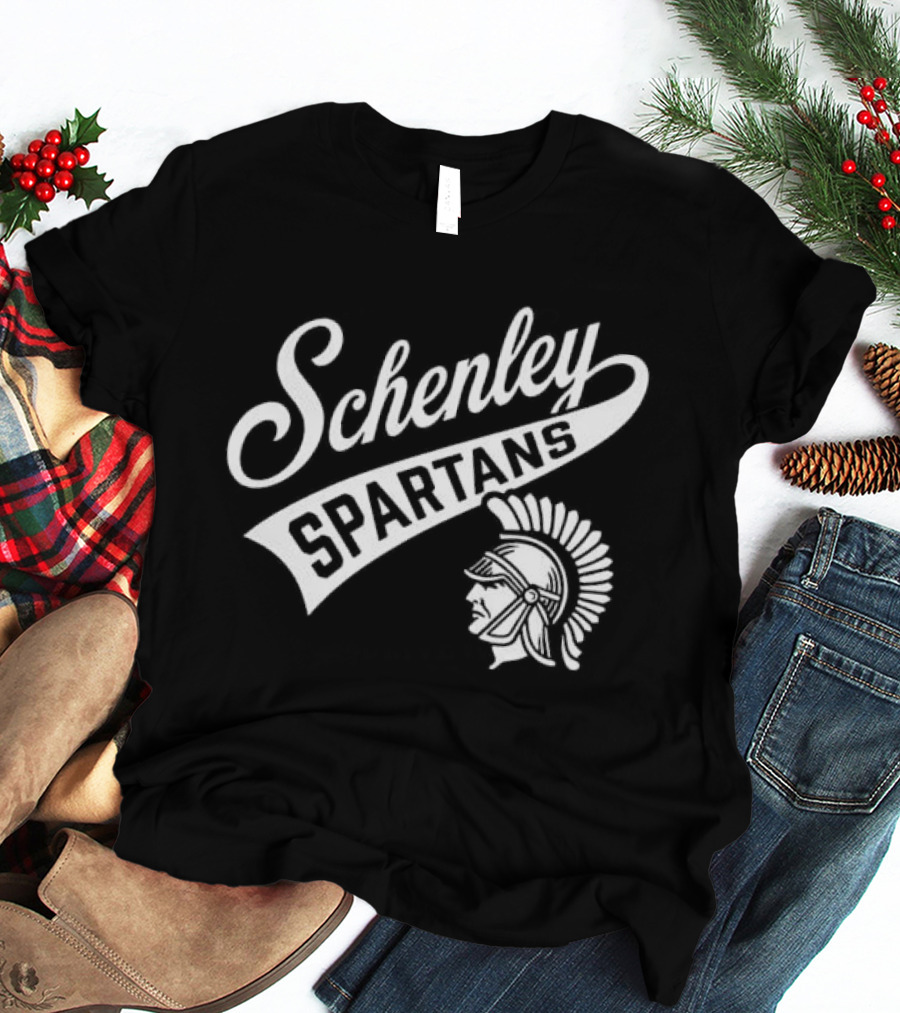 Schenley Spartans Cursive Script Banner Helmet Crest T-Shirt
