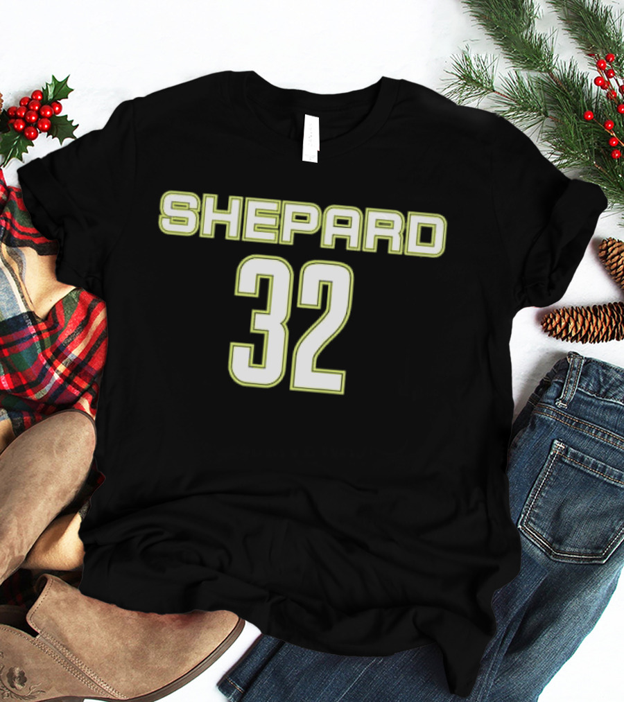 Shepard 32 Lime Green Athletic Block Lettering Jersey T-Shirt