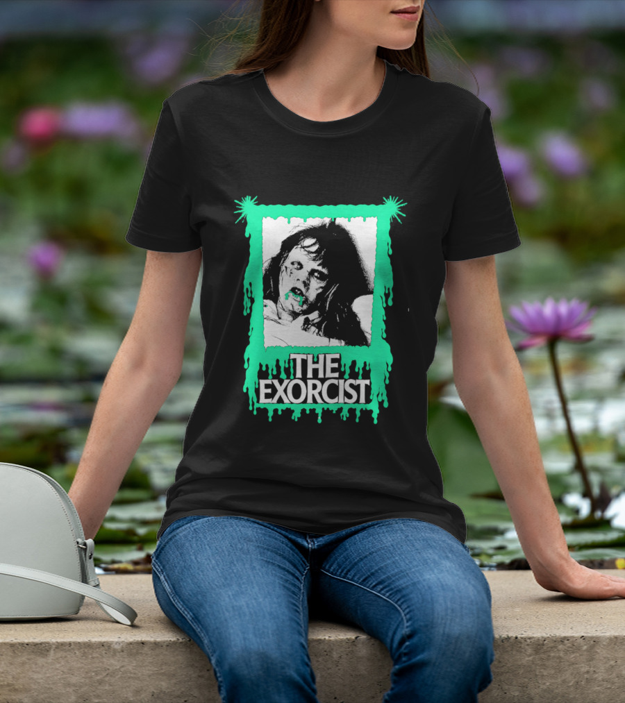 The Exorcist Regan Macneil Neon Drip Horror T-Shirt
