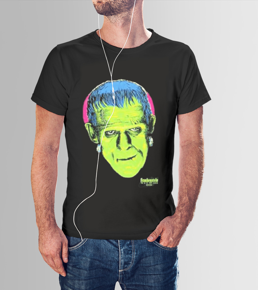 Frankenstein Universal Studios Monsters Head Travis Barker T-Shirt