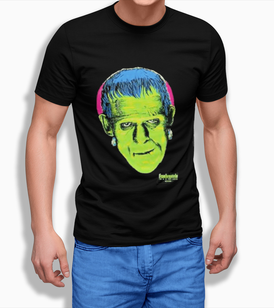 Frankenstein Universal Studios Monsters Head Travis Barker T-Shirt