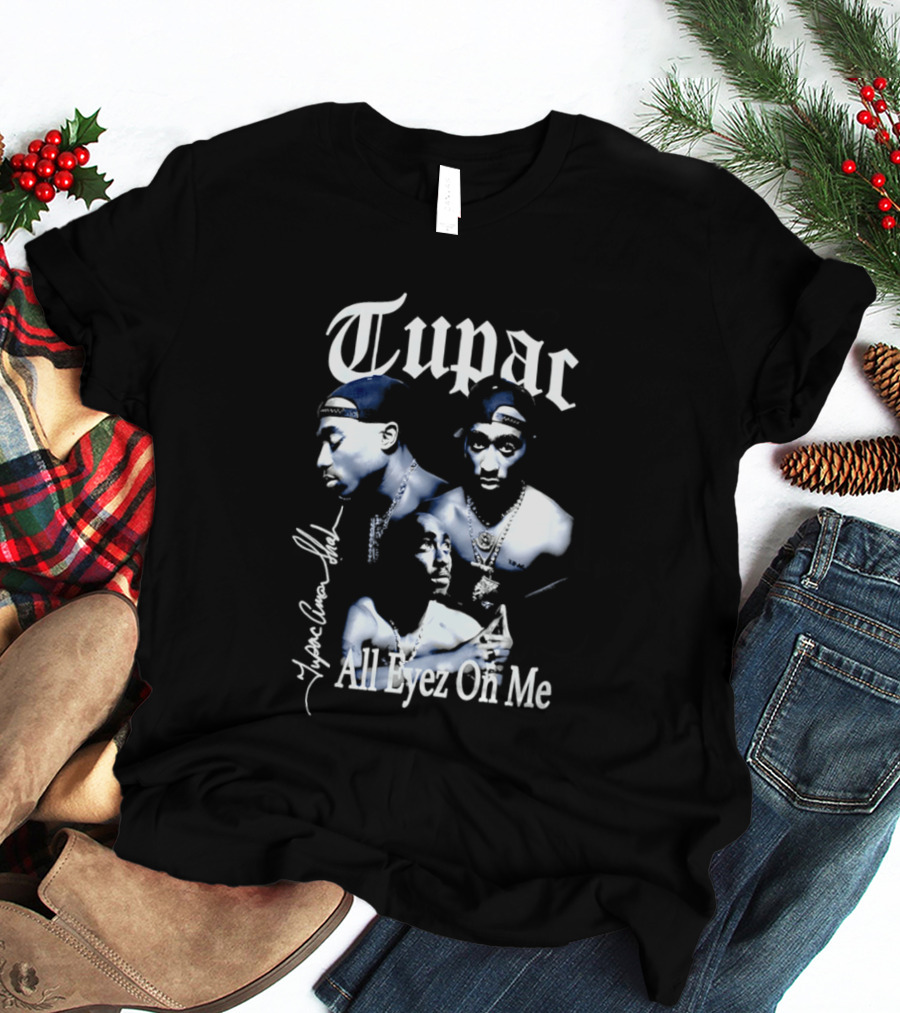 Tupac All Eyez On Me Tupac Amar Shakur Signature Iconic Album T-Shirt