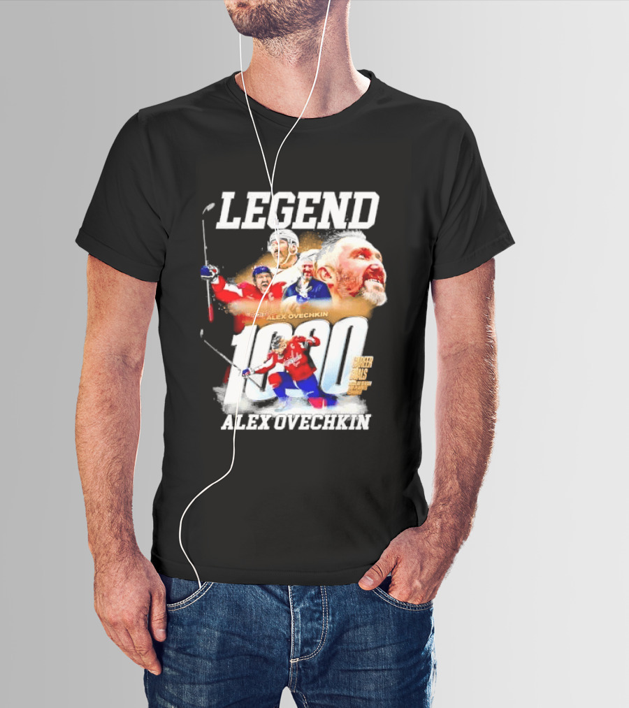 Legend Alex Ovechkin 1000 Career Goals Washington Capitals NHL Player T-Shirt