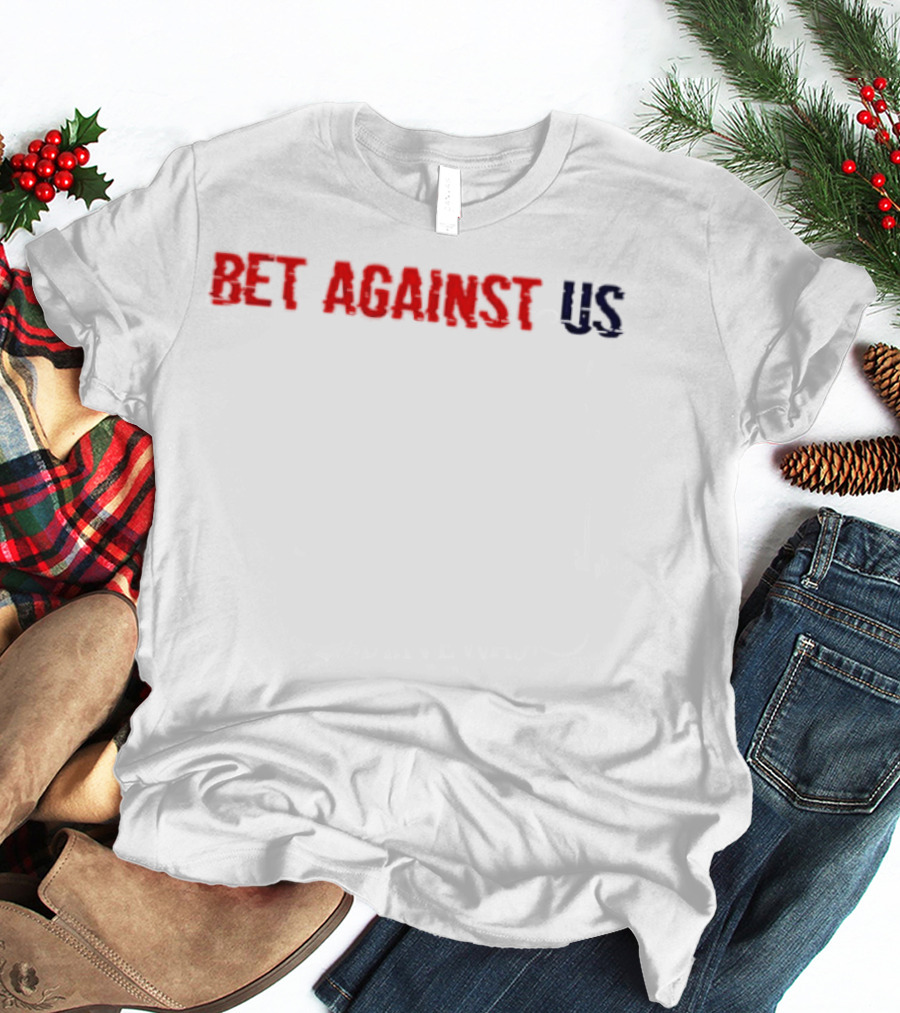 Bet Against US Distressed Red Navy Dripping Melted T-Shirt