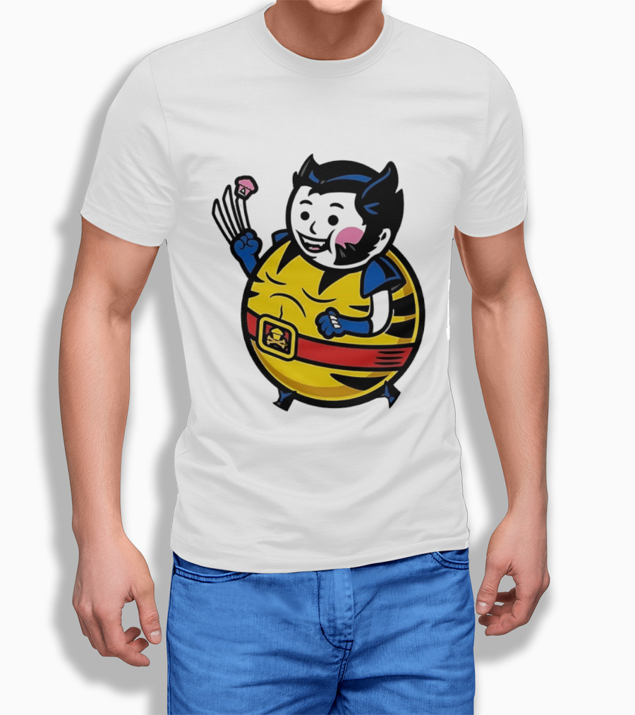 Wolverine Cupcake Fan With Claws And Round Yellow Outfit T-Shirt