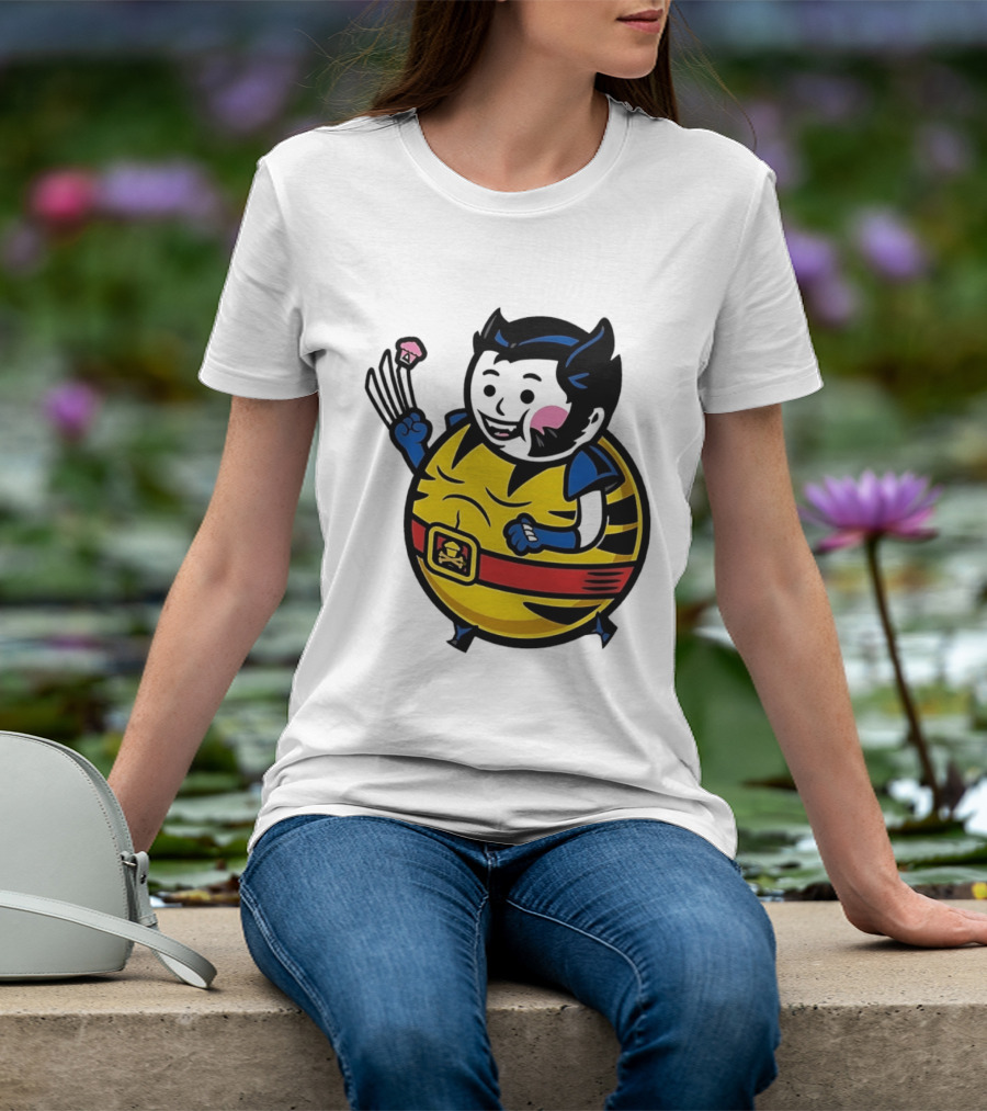 Wolverine Cupcake Fan With Claws And Round Yellow Outfit T-Shirt