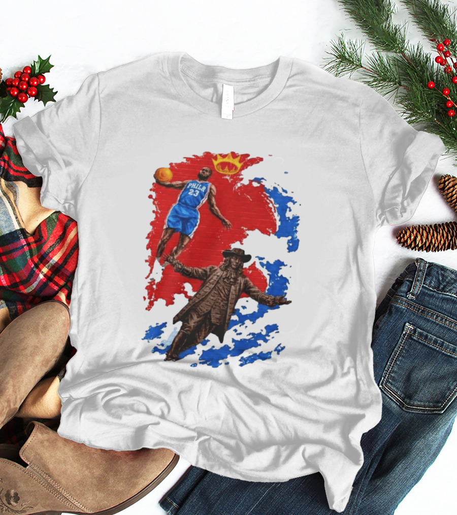LeBron James Philadelphia Crown Mural Art In Chinatown T-Shirt