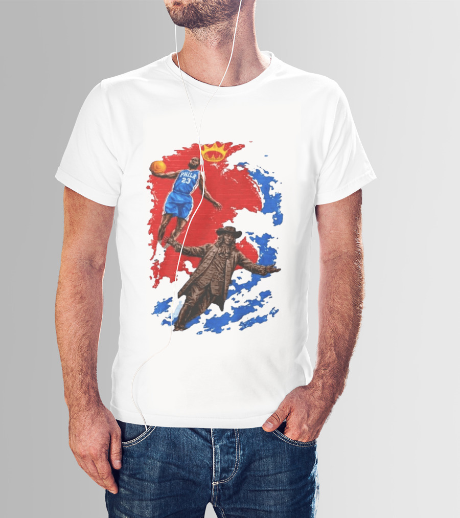 LeBron James Philadelphia Crown Mural Art In Chinatown T-Shirt