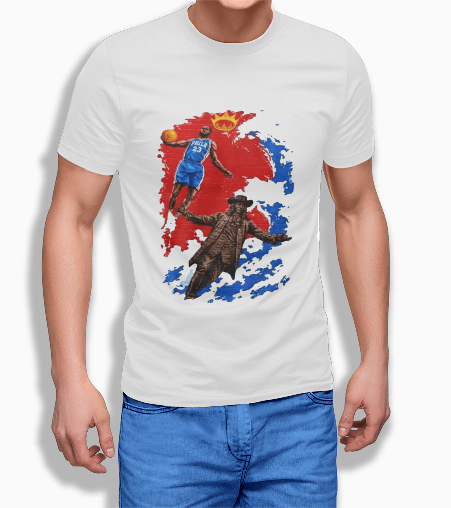 LeBron James Philadelphia Crown Mural Art In Chinatown T-Shirt