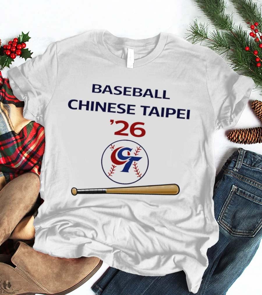 Chinese Taipei Baseball 2026 CT Bat T-Shirt