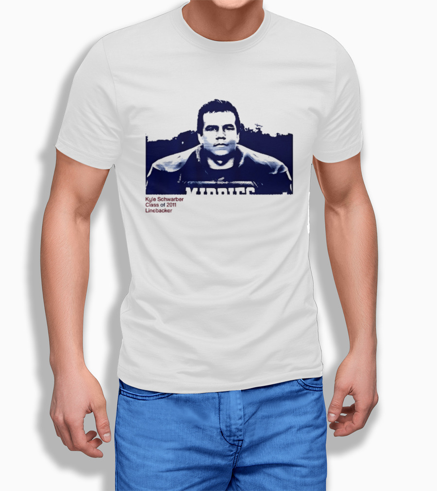 Middies Kyle Schwarber Class Of 2011 Linebacker Blue Stencil T-Shirt