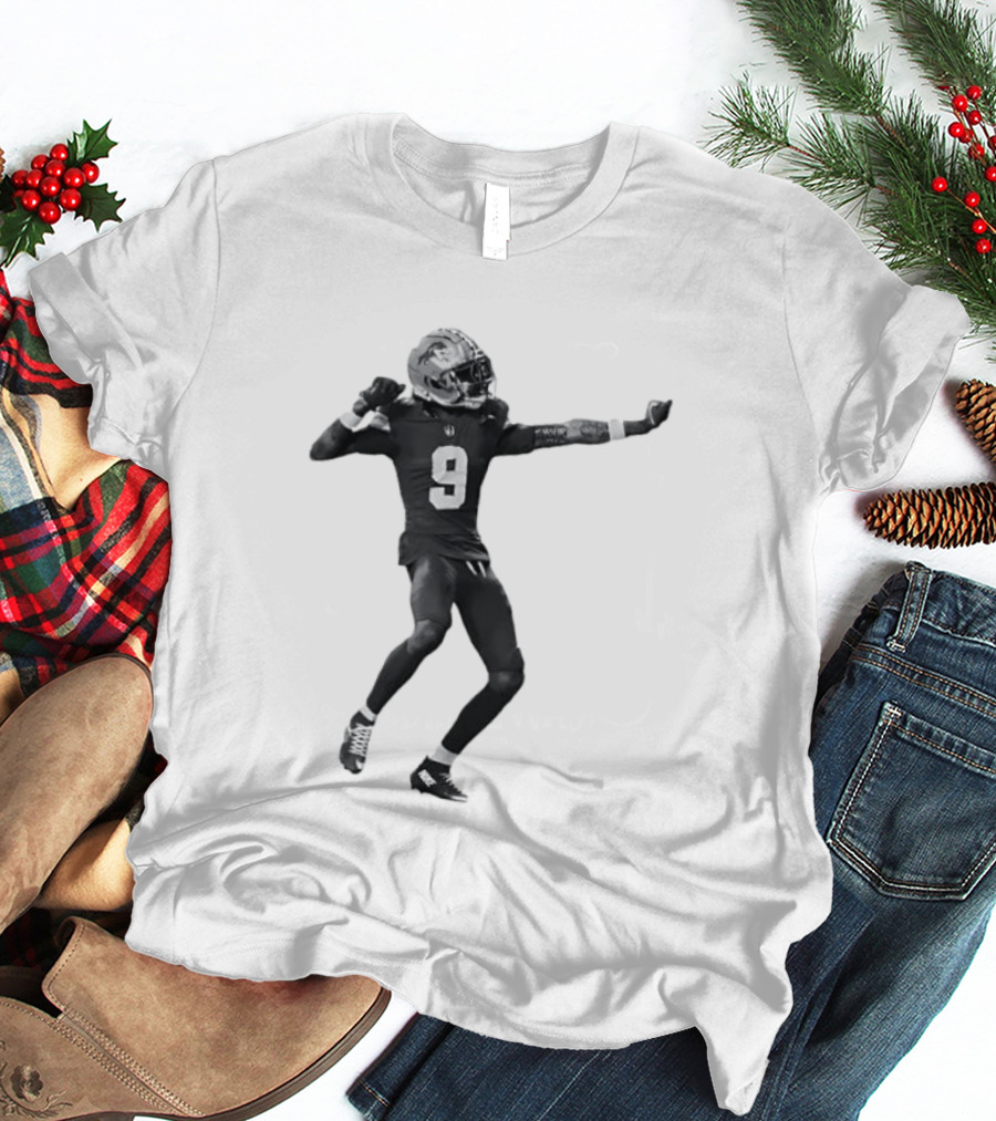 Detroit Lions Number 9 Celebratory Pose Football Athlete Cutout T-Shirt