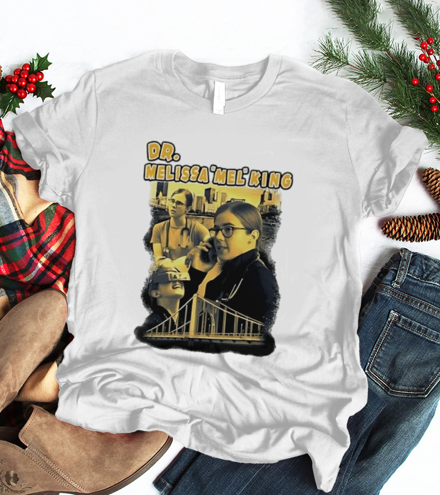 Dr Melissa Mel King Female Doctor Pittsburgh Yellow Bridge Collage T-Shirt