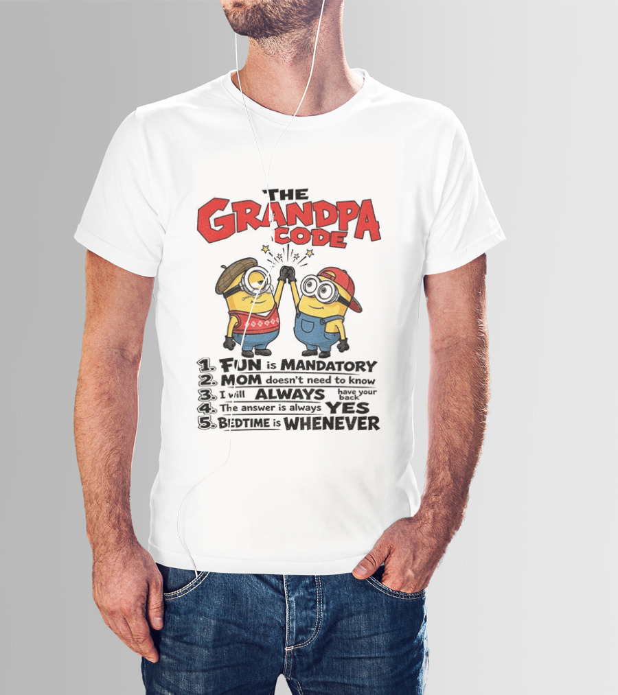 Minion The Grandpa Code Fun Rules Mandatory Mom Minions Humor T-Shirt