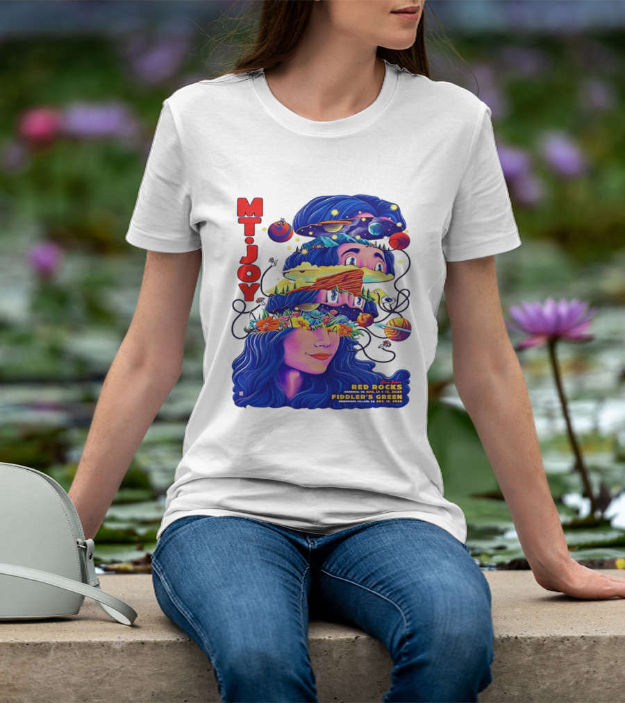 MT. Joy Red Rocks Fiddler's Green Aug 11 2026 Floral Space T-Shirt