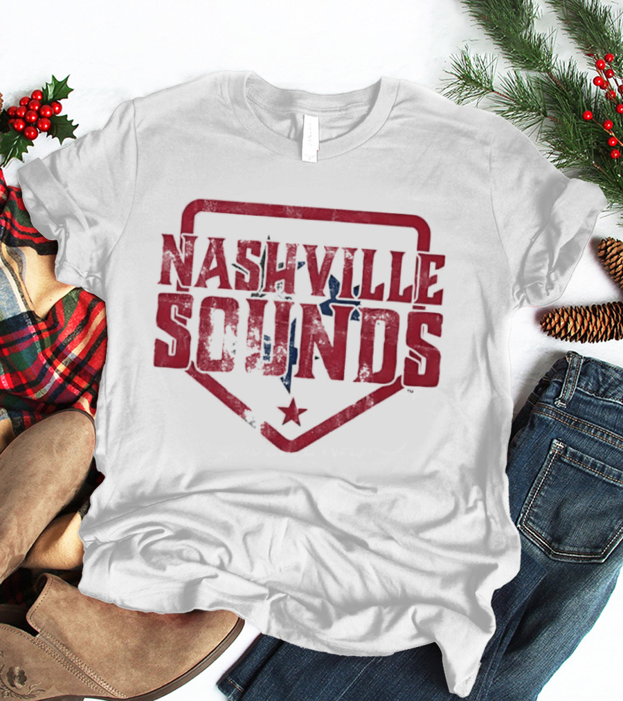 Nashville Sounds Distressed Home Plate Tennessee State Star T-Shirt