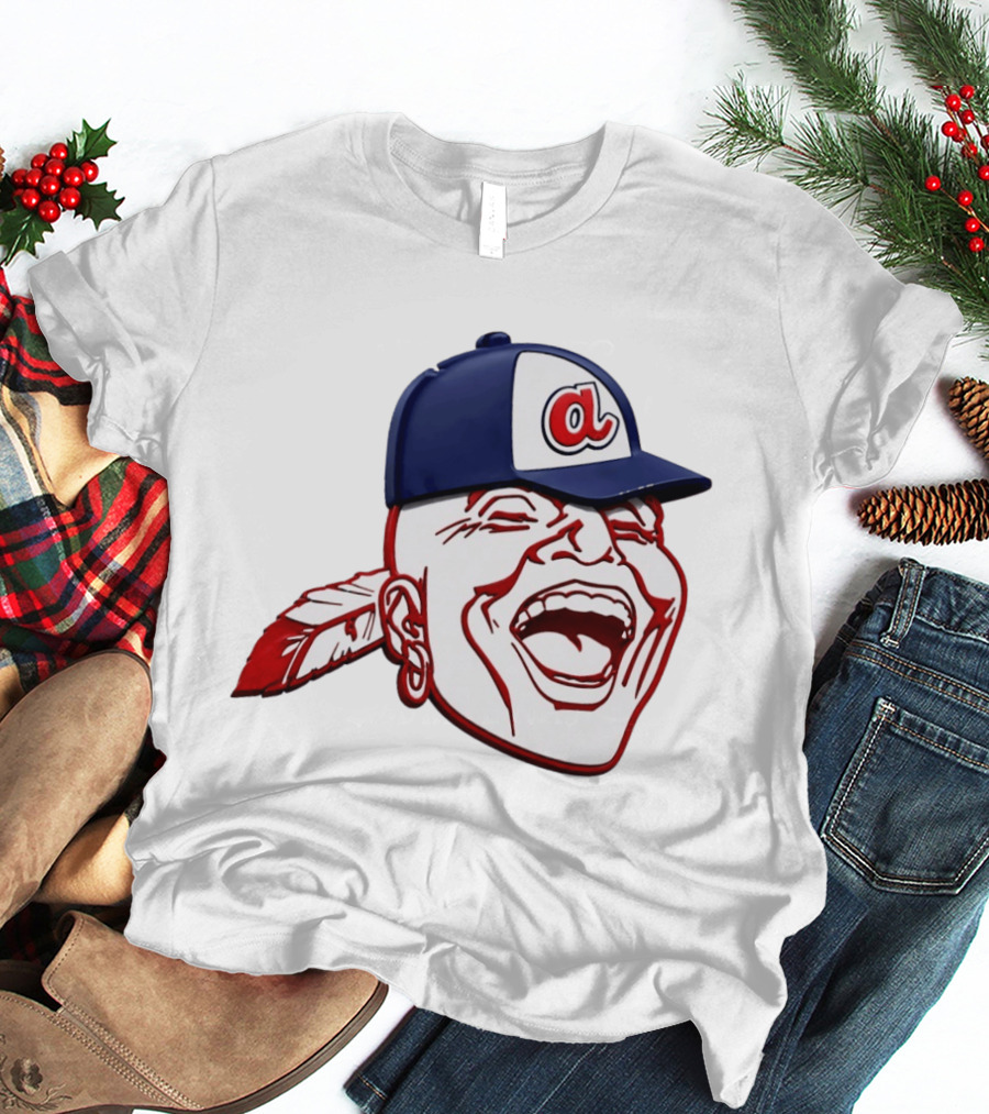 Hank Aaron Era 1970s Atlanta Braves Chief Cap T-Shirt