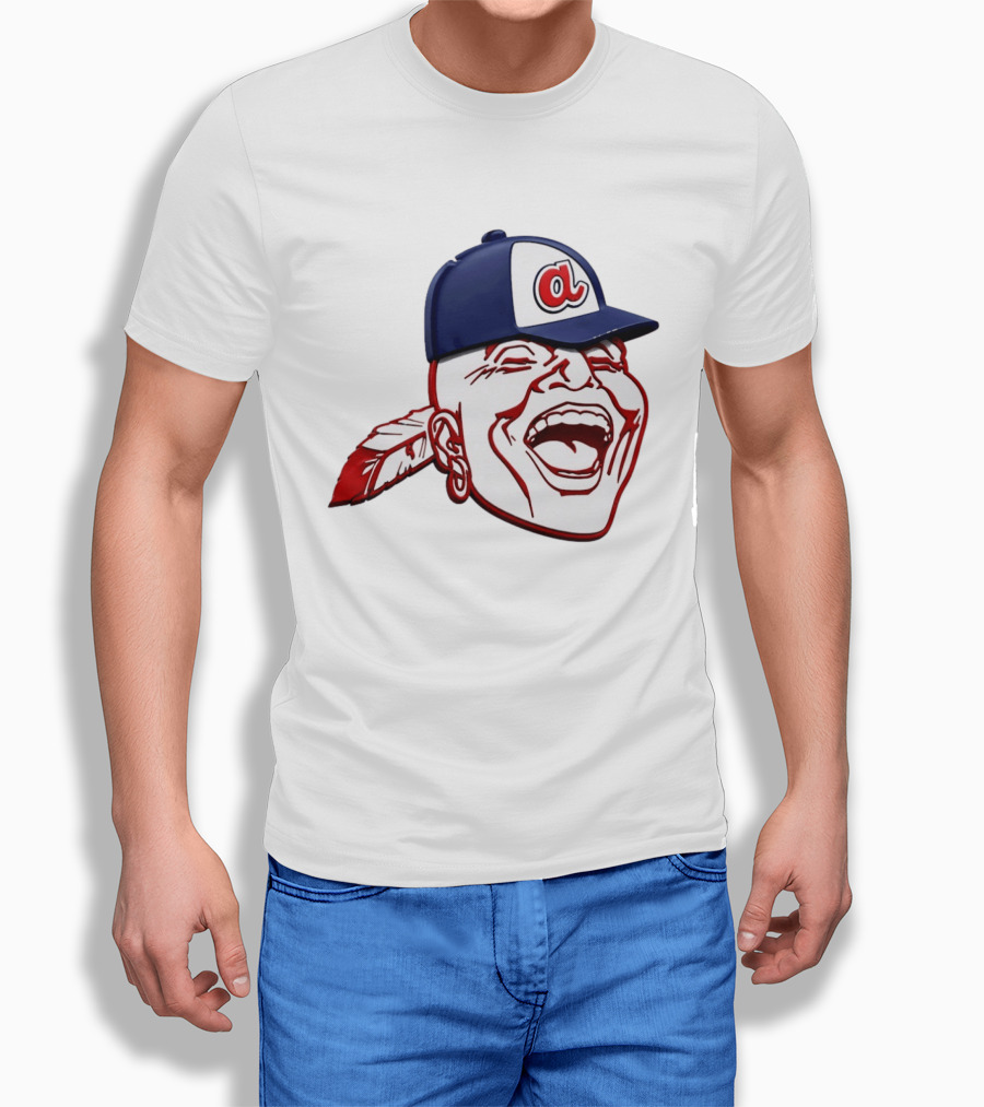 Hank Aaron Era 1970s Atlanta Braves Chief Cap T-Shirt