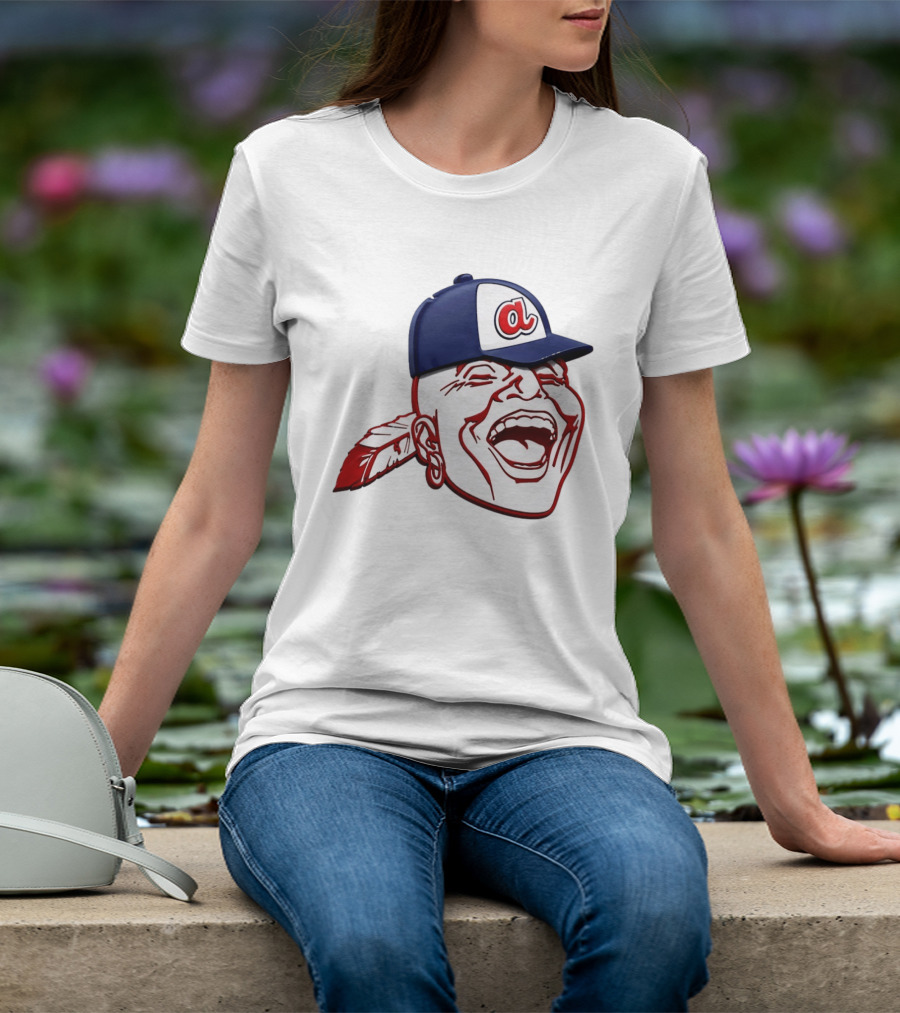 Hank Aaron Era 1970s Atlanta Braves Chief Cap T-Shirt