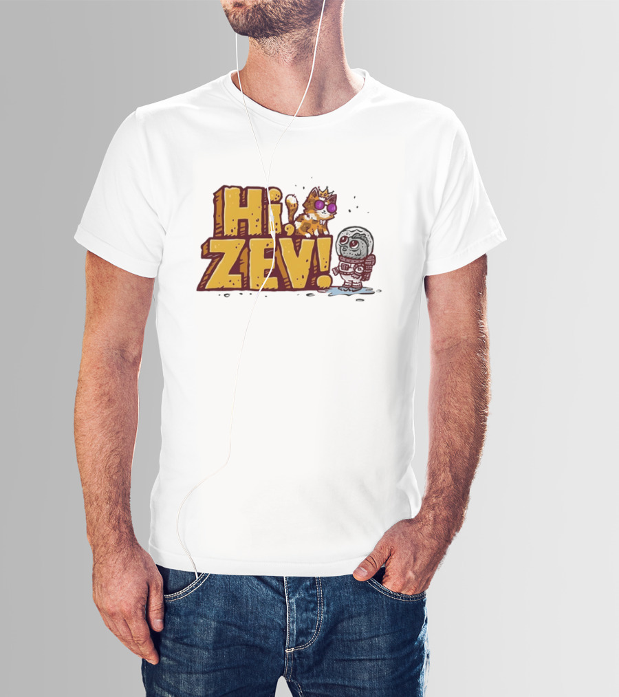 Hi Zev Cartoon Calico Cat Sunglasses Astronaut Creature T-Shirt