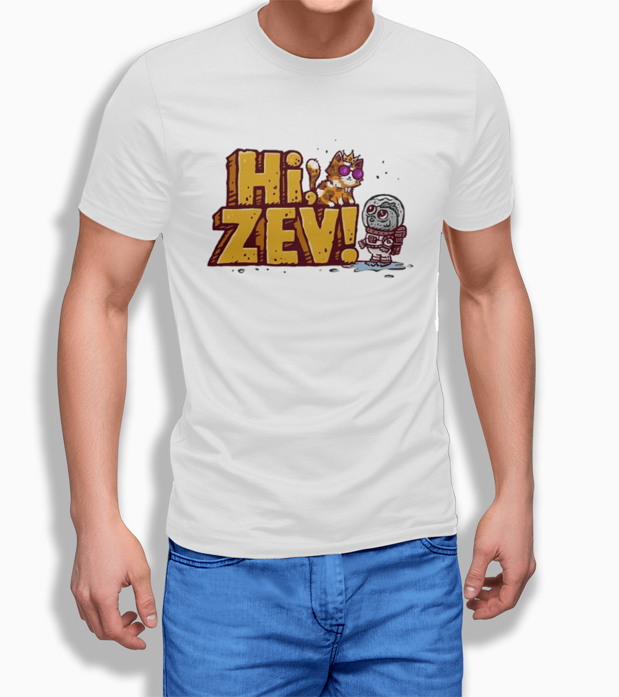 Hi Zev Cartoon Calico Cat Sunglasses Astronaut Creature T-Shirt