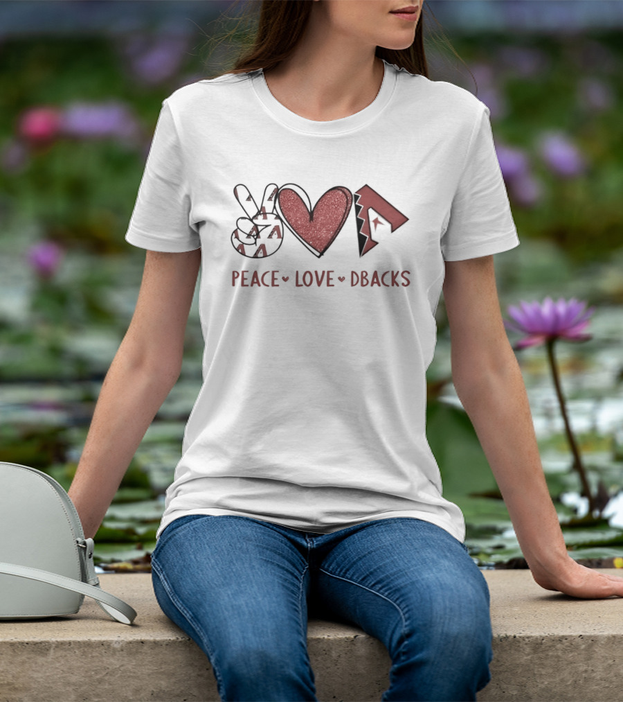 Peace Love Dbacks Arizona Diamondbacks T-Shirt