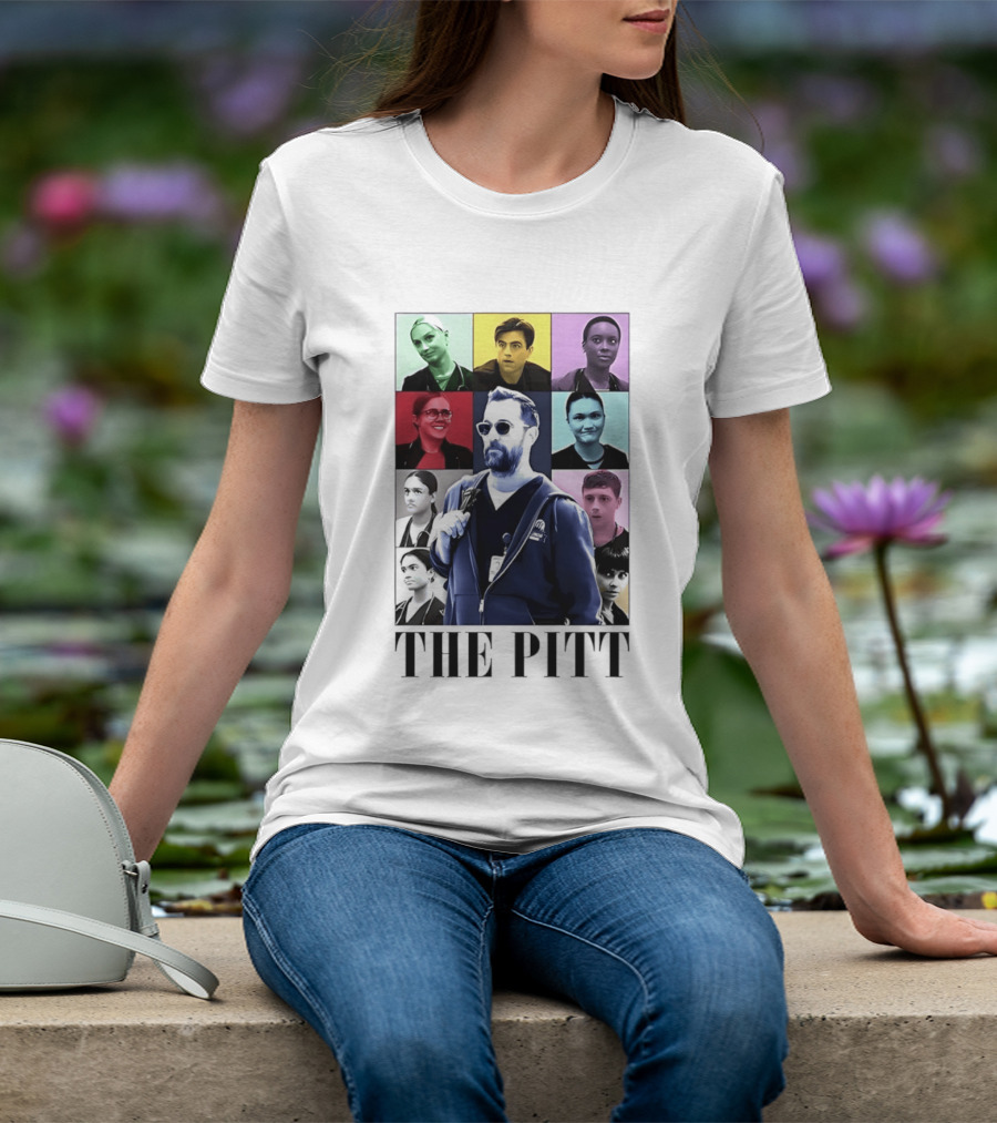 The Pitt Colorful Pop Grid Doctor Portraits Bearded Man In Sunglasses T-Shirt